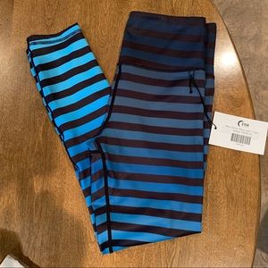 Zyia RETIRED Blue Ombré stripe light n tight high rise 7/8 NWT FREE SHIPPING